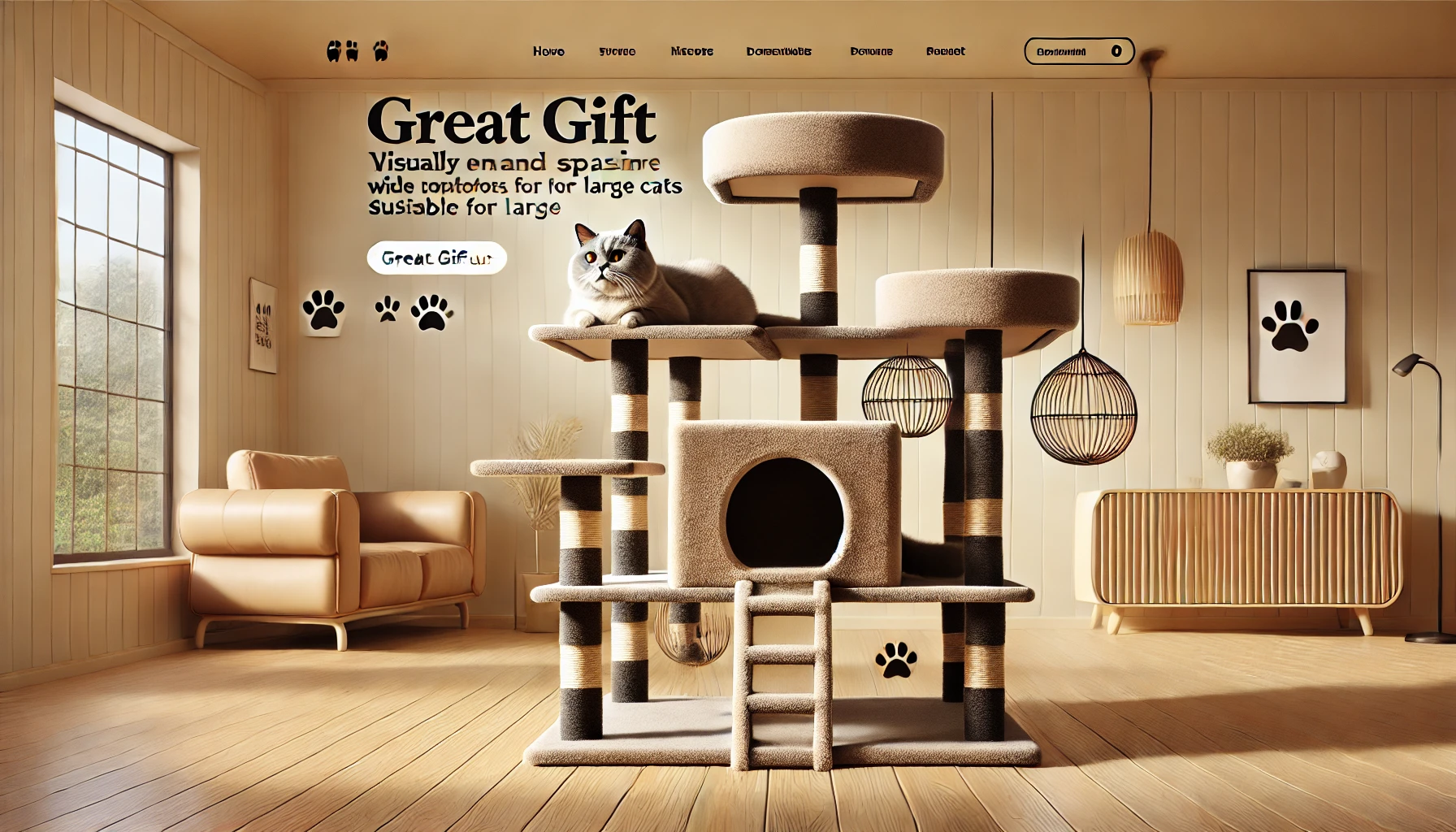 make picture for website with logo to website greatgift.us about Cat tower for fat cats